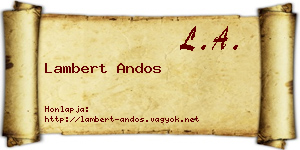 Lambert Andos névjegykártya